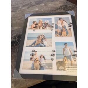 Flocey Black Multi Opening Collage Picture Frame Holds Five 4x6 Photos New